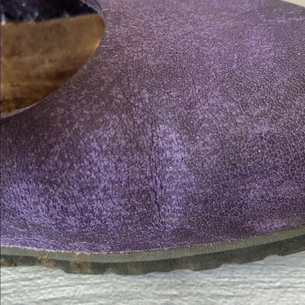 Birkenstock Birki's Dorian Purple Leather Crisscross Clogs Size 36 - Picture 12 of 13